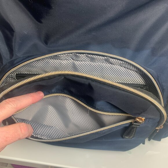 Kenneth Cole Reaction Navy Backpack with Gold Zippers - Picture 10 of 10